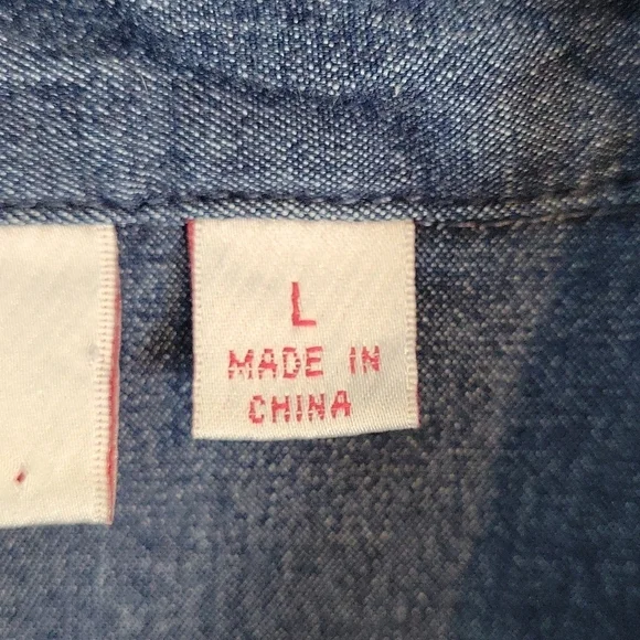 Quacker Factory SUNFLOWER  embroidered rhinestones shirt Size Large Button Down - Picture 7 of 13